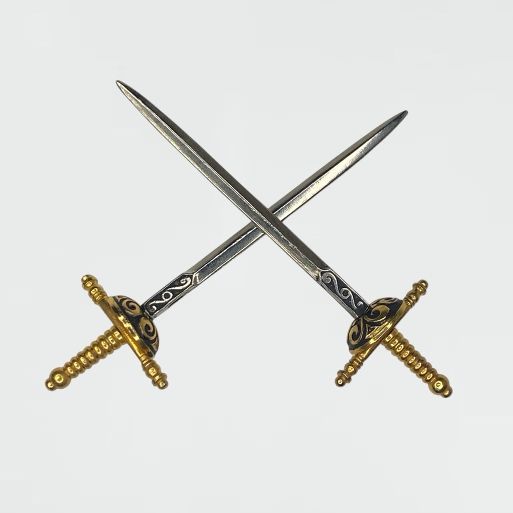 Set Of 2 Vintage Toledo Spanish Rapier Sword Letter Openers